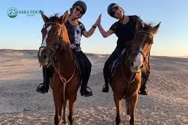 Horseback riding with swimming in the sea
